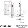 Cifial 32422TH-X11 U PVD X11 Single Leg Floor Standing Bath Shower Mixer Dimensions